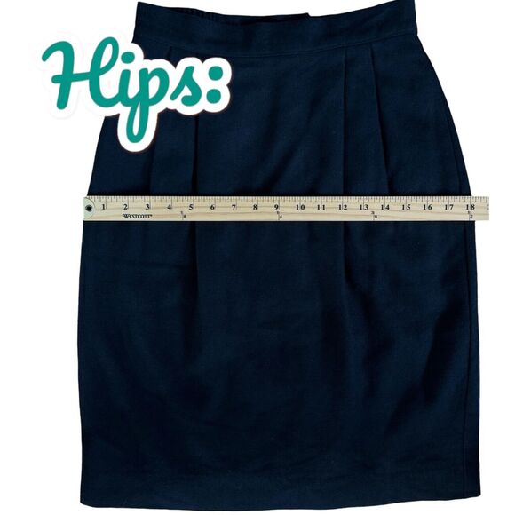 Vintage Leslie Fay Skirt Women 8 Black Straight Pencil BossBabe Witchy Academia - Picture 8 of 11